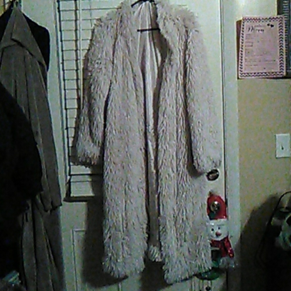 Faux fur trench